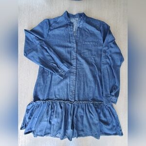 Denim  Blue Long Sleeve Dress